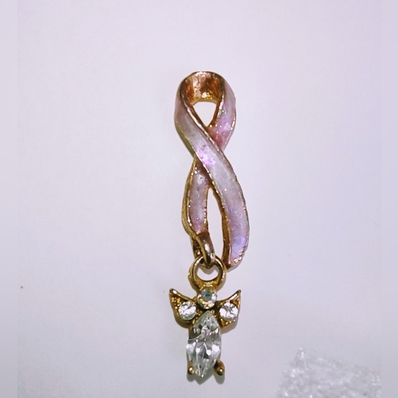 Lot of 3 Pink Ribbon Breast Cancer pin Crystal Cross Earrings  Floral Gold Heart - Picture 1 of 17